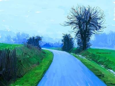 Landschaft bei Bamberg III - Landscape near Bamberg III - Paisagem perto de Bamberg III 2022   Handmade digital painting on canvas 160 x 120 cm (201 megapixels)